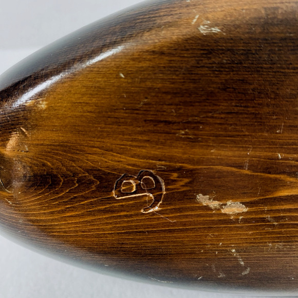 Wood Carved Duck Home Decor 12" Long Moveable Head Mancave Hunter‎ Signed B - Picture 9 of 10